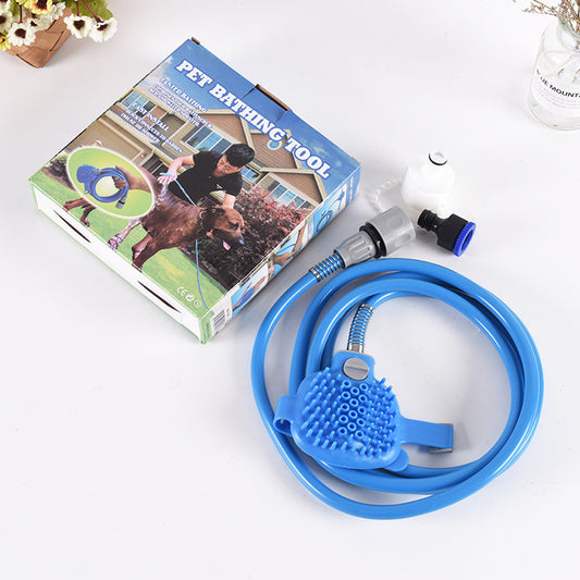 2-in-1 Pet Bathing Tool with Faucet Adapter | 2.2m Long Reach | Silicone Massage Shower Sprayer