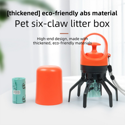 Orange Foldable 6-Claw Dog Poop Scooper