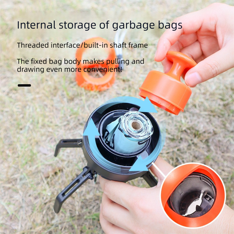 Orange Foldable 6-Claw Dog Poop Scooper | Built-in Bag Dispenser & 1 Roll | Outdoor Walking