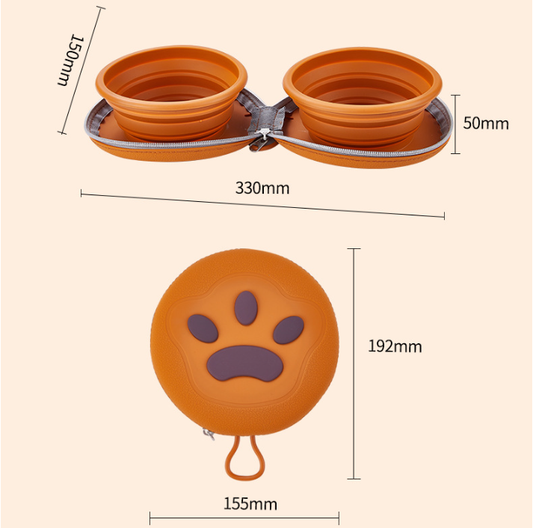 Light Yellow Collapsible Silicone Travel Pet Bowls | Dogs & Cats