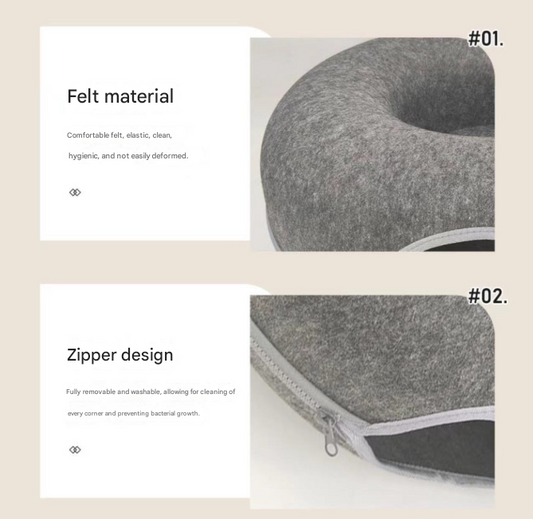 Felt Donut Cat Bed with Zipper Tunnel Toy | Sky Blue