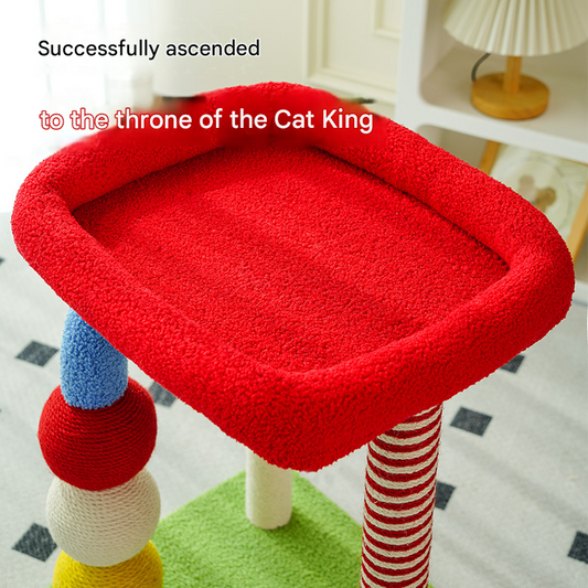 Colorful U-Shaped Cat Tree with Sisal Posts