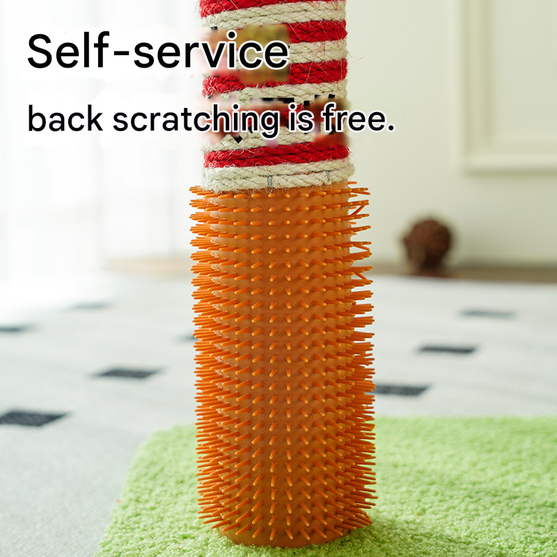 Colorful U-Shaped Cat Tree with Sisal Posts | Multi-Level Perch & Hanging Toy