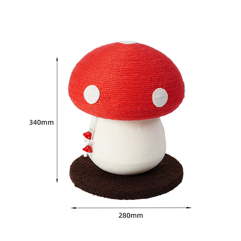 Red Mushroom Cat Tree with Sisal Scratching Post | Large Vertical Climber | 340x280mm
