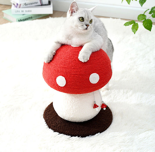 Red Mushroom Cat Tree with Sisal Scratching Post | 340x280mm