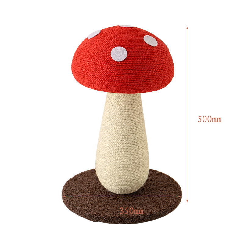 Red Mushroom Cat Tree with Sisal Scratching Post | Large Vertical Climber | 500x350mm