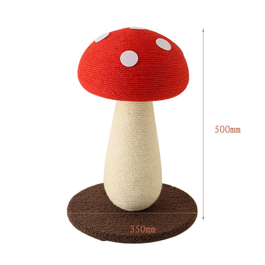 Red Mushroom Cat Tree with Sisal Scratching Post | Large Vertical Climber | 500x350mm