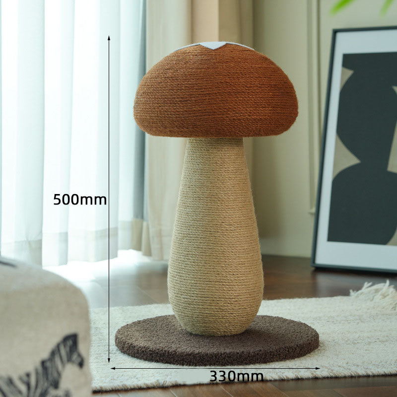 Brown Mushroom Cat Tree with Sisal Scratching Post | Large Vertical Climber | 500x330mm