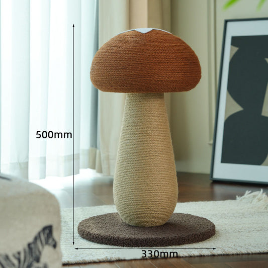 Brown Mushroom Cat Tree with Sisal Scratching Post | Large Vertical Climber | 500x330mm