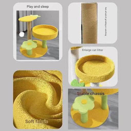 Cactus Pineapple Cat Tree | Yellow Multi-Level Scratching Post
