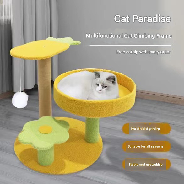 Cactus Pineapple Cat Tree | Green Multi-Level Scratching Post