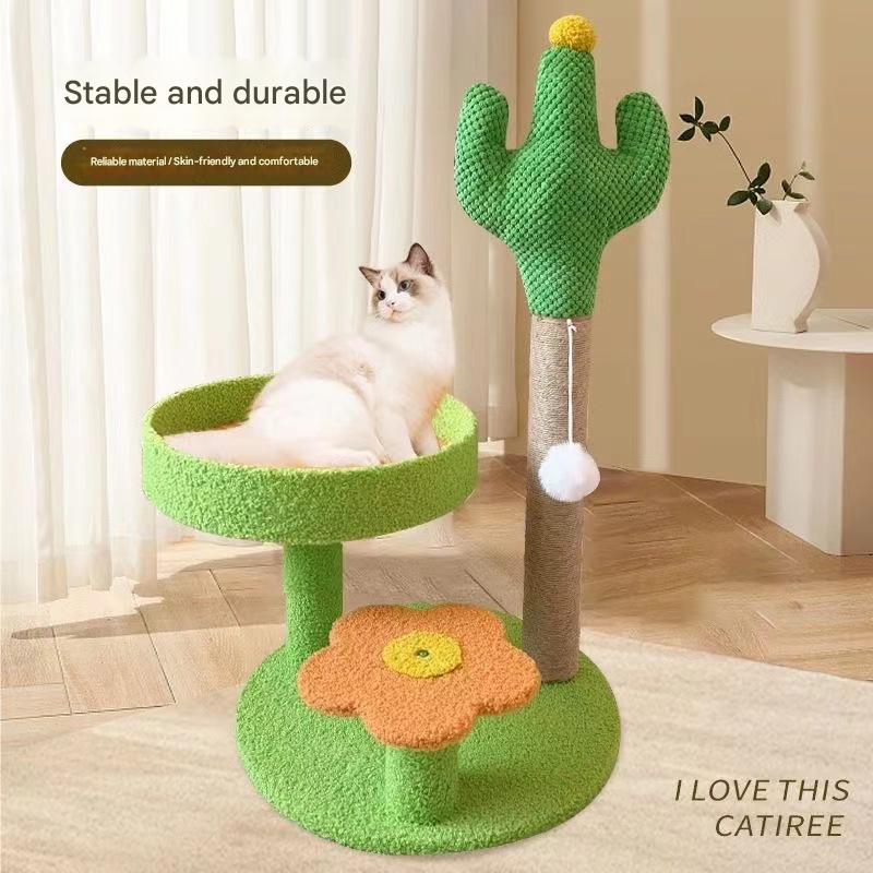 Cactus Pineapple Cat Tree | Green Multi-Level Scratching Post
