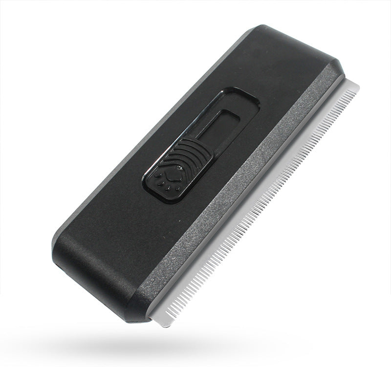 Black 2-in-1 Self-Cleaning Pet Grooming Comb | Stainless Steel | Fur Removal