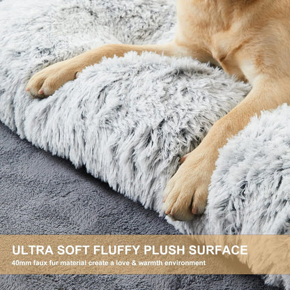110 x 75 CM Winter Long Plush Dog Bed for Large Dogs