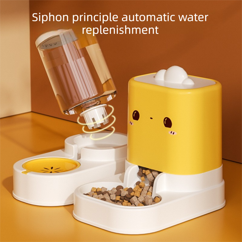2-in-1 Automatic Pet Feeder & Water Dispenser | Pink | Cats & Dogs | Dry & Wet Food