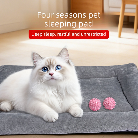 Plush Flannel Pet Bed with Removable Sponge | Large | Grey