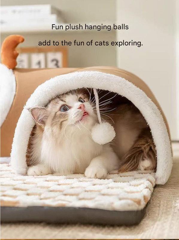 Cat Tunnel Bed House | 4-Season U-Shaped Cave