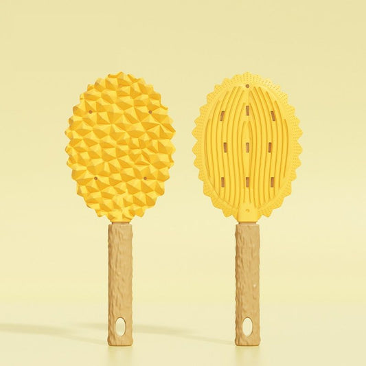 Yellow Durian Pet Massage Grooming Brush 2-Pack | TPR Dual-Sided | SPA Deshedding | Cats & Dogs