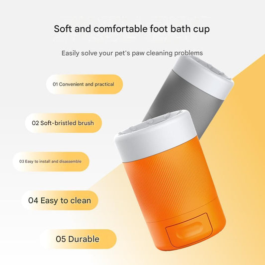 Orange Pet Paw Cleaner Cup