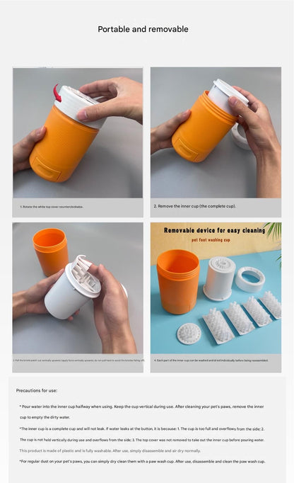 Orange Pet Paw Cleaner Cup