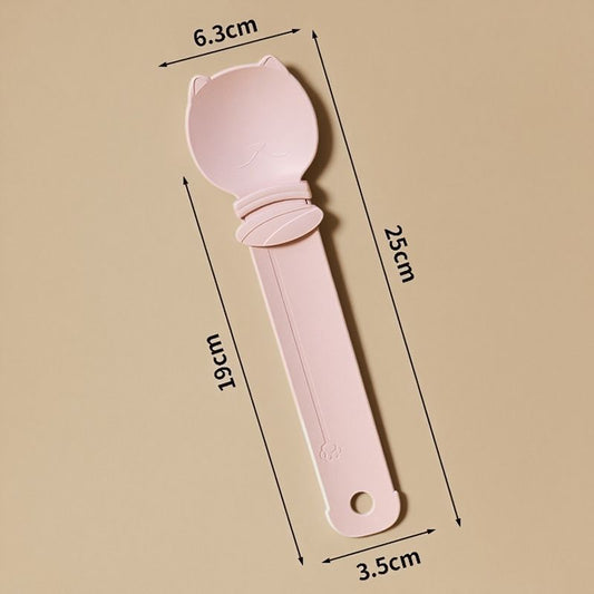 Cat Treat Spoon for Wet Food | Extra-Long PP Handle | Pink