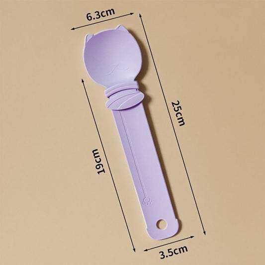 Cat Treat Spoon for Wet Food | Extra-Long PP Handle | Purple
