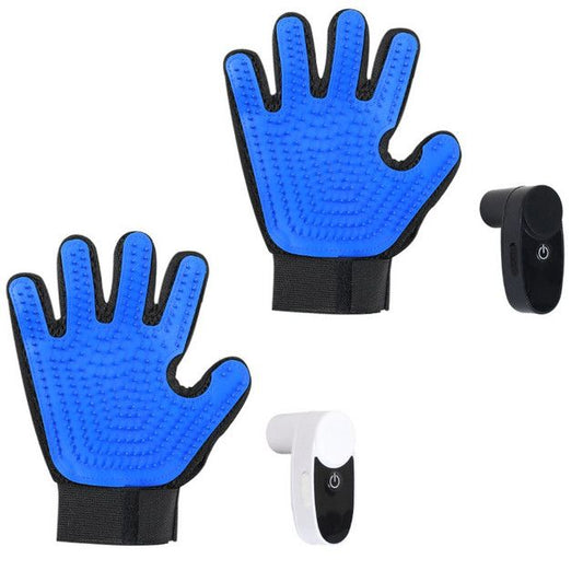 2-Pack Pet Grooming Spray Glove | White & Black USB Mister | Deshedding & Massage | Dog & Cat