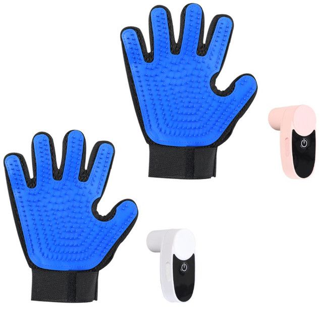 2-Pack Pet Grooming Spray Glove | Pink & White USB Mister | Deshedding & Massage | Dog & Cat