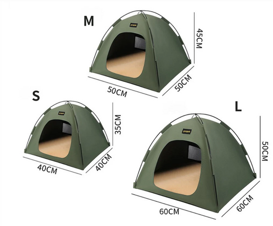 Green All-Weather Portable Pet Tent with Dual-Sided Cushion