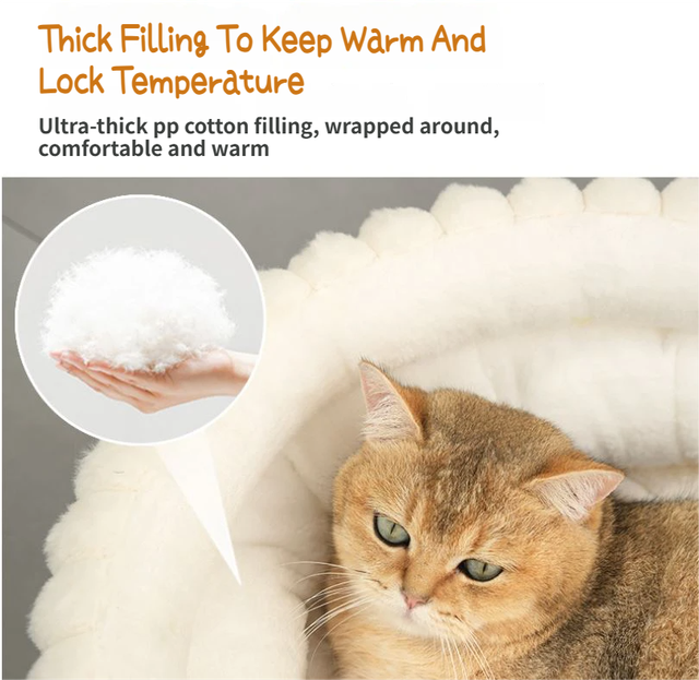 Plush Round Pet Bed | Gap Entry & Removable Cushion