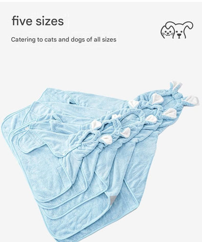 Yellow XL Pet Drying Robe with Hood | Quick-Dry Microfibre | Dog & Cat
