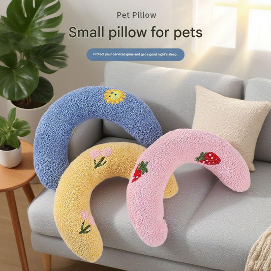 Pet U-Shaped Neck Support Pillow | Soft Teddy Velvet