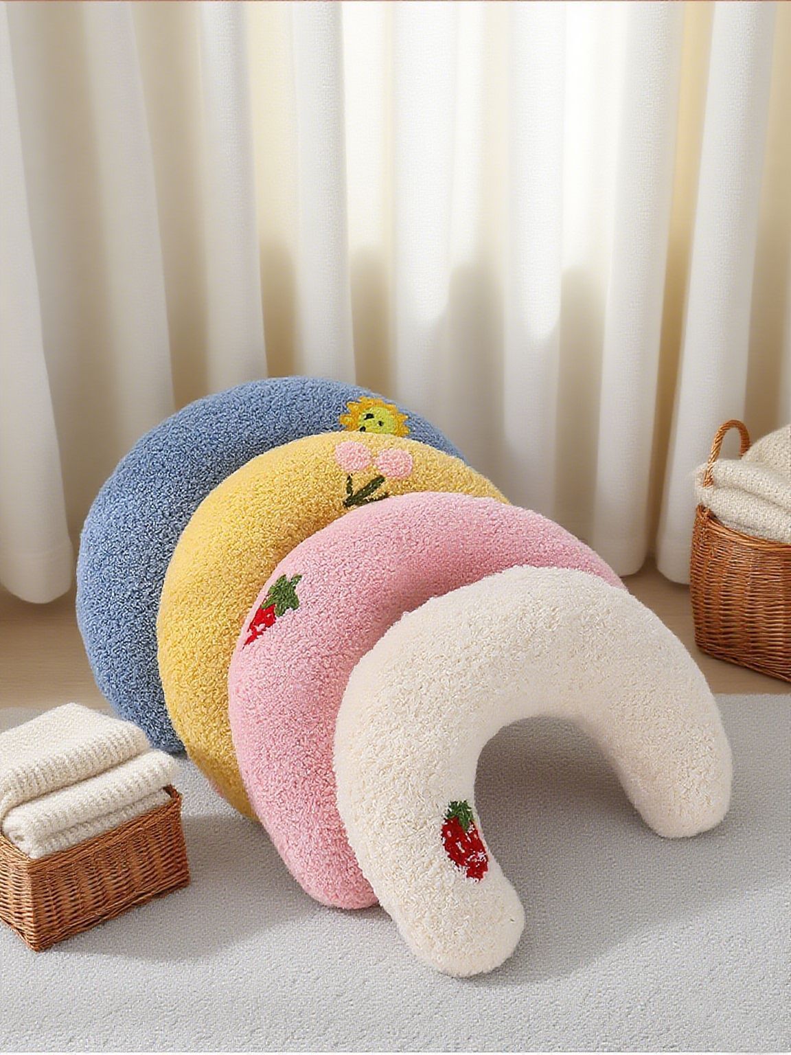Pet U-Shaped Neck Support Pillow | Soft Teddy Velvet