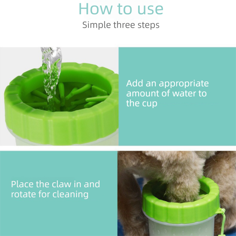 Blue Portable Pet Paw Cleaner Cup | Silicone Bristles | Muddy Paw Washer | Dogs & Cats