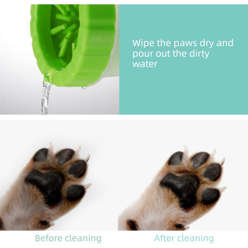 Blue Portable Pet Paw Cleaner Cup | Silicone Bristles | Muddy Paw Washer | Dogs & Cats