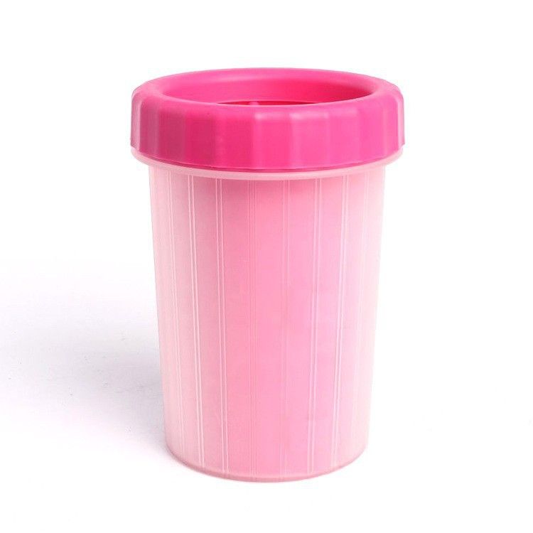 Pink Portable Pet Paw Cleaner Cup | Silicone Bristles | Muddy Paw Washer | Dogs & Cats
