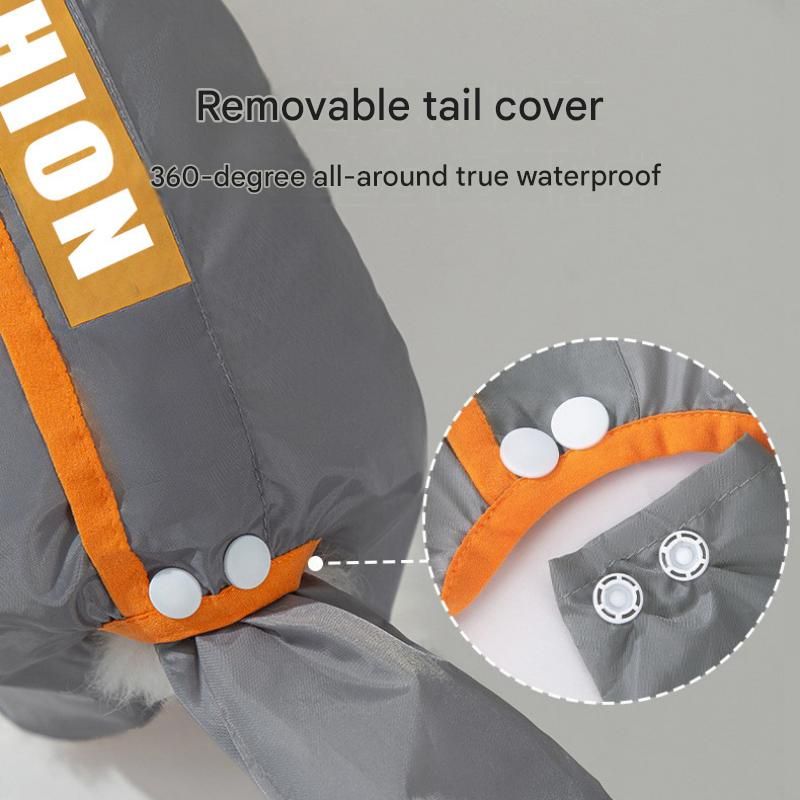 Grey and Green XS size Dog Raincoat with Leash Access and Transparent Hood - Waterproof Full Body Pet Rain Suit for Small and Medium Dogs, Reflective Trim, Removable Tail Cover, Outdoor Walking Apparel