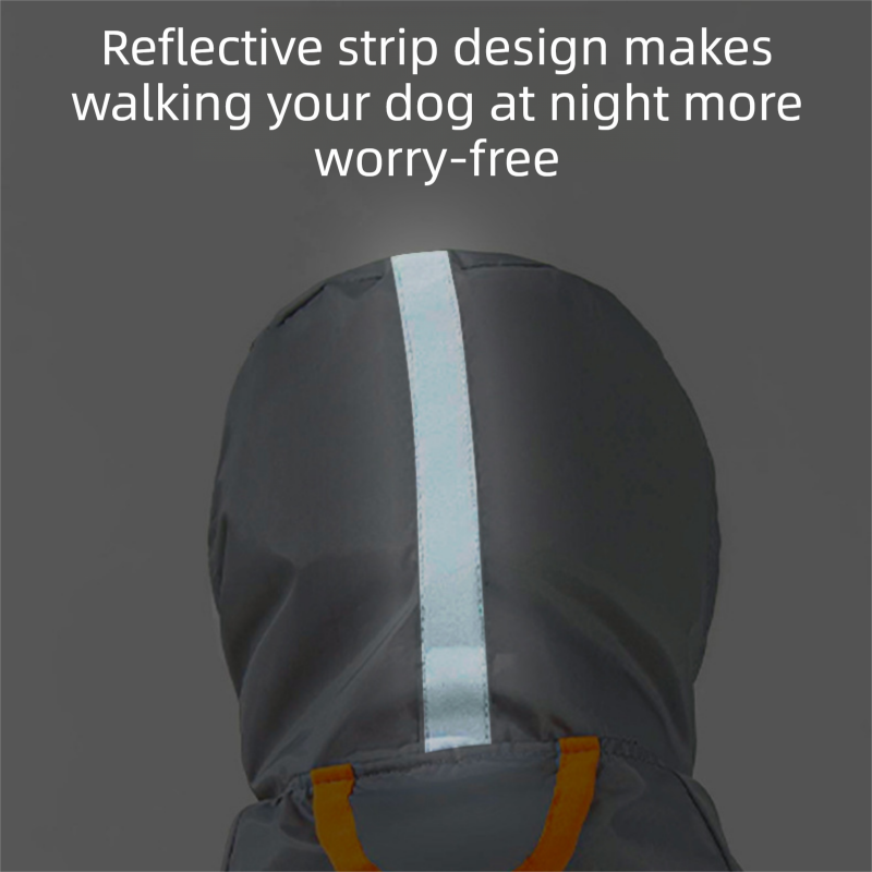 Grey and Green XS size Dog Raincoat with Leash Access and Transparent Hood - Waterproof Full Body Pet Rain Suit for Small and Medium Dogs, Reflective Trim, Removable Tail Cover, Outdoor Walking Apparel