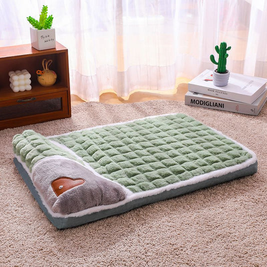 Green S size Luxury Plush Pet Sleeping Mat