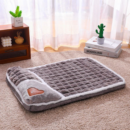 Grey L size Luxury Plush Pet Sleeping Mat