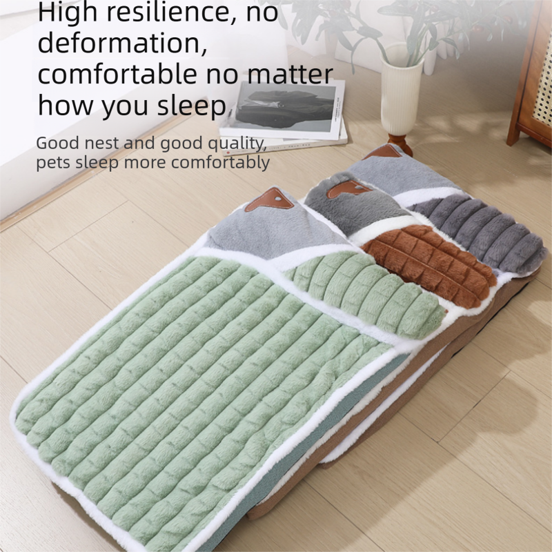 Grey L size Luxury Plush Pet Sleeping Mat