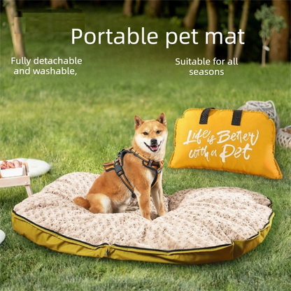 Khaki M size Portable Foldable Pet Bed Mat