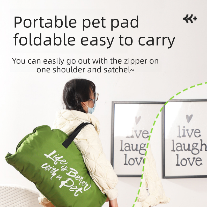 Khaki M size Portable Foldable Pet Bed Mat