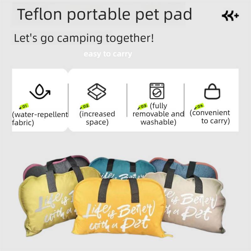 Khaki M size Portable Foldable Pet Bed Mat