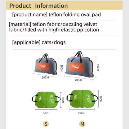 Khaki M size Portable Foldable Pet Bed Mat
