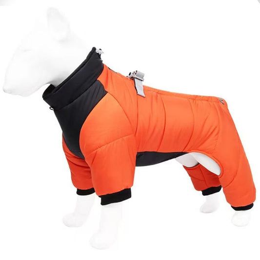 Orange S size Winter Dog Jumpsuit Coat