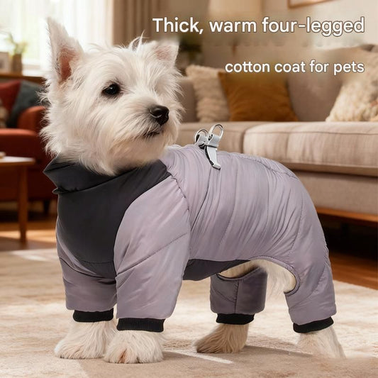 Yellow S size Winter Dog Jumpsuit Coat