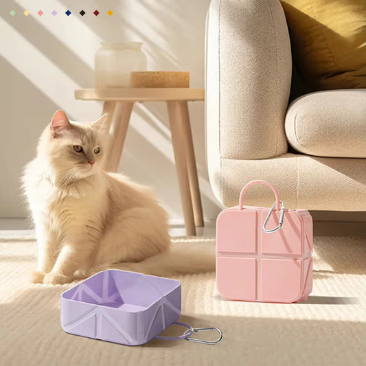 2-Pack Green Portable Silicone Pet Travel Bowl