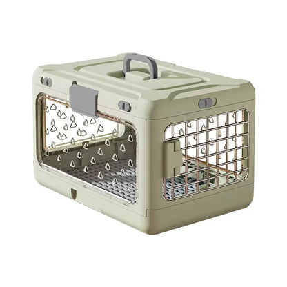 Green Collapsible Pet Carrier Crate