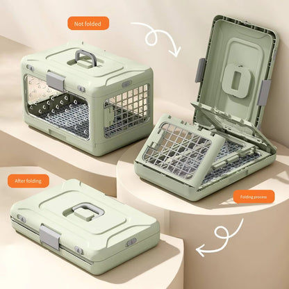 Green Collapsible Pet Carrier Crate